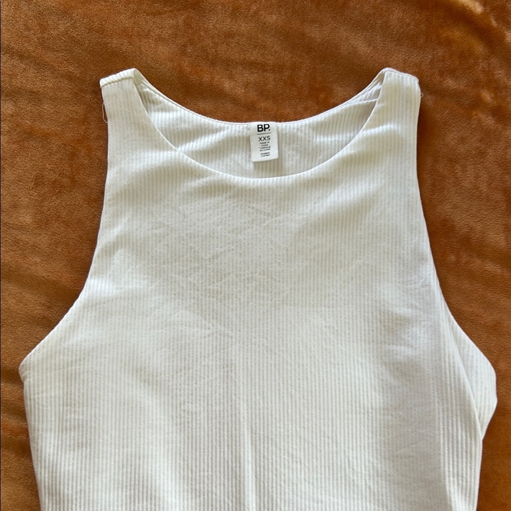 bp White Ribbed Bodysuit